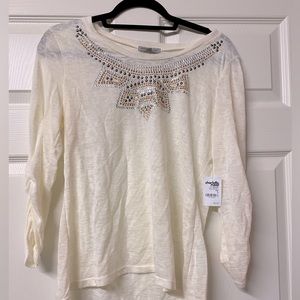 Charlotte Russe Long Sleeve Embellished Top Brand New